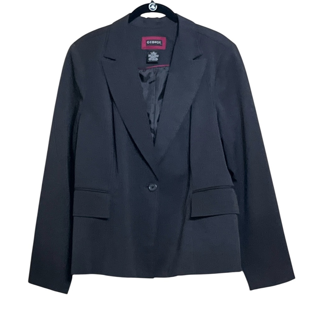 George Women's Classic Tailored and Lined in Black Pinstripe Size 16